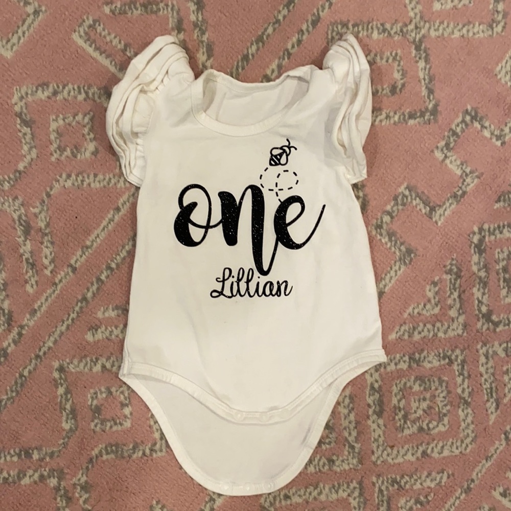 1st birthday outfit- customized “Lillian” name